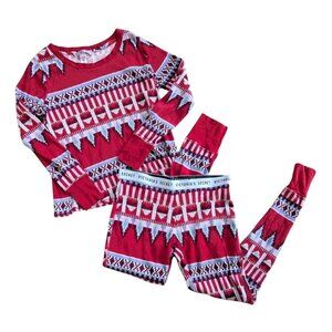 Victorias Secret women's pajama set thermal fireside red fair isle Small Aztec